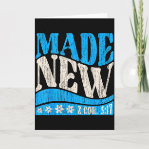 Cartão Feito Novo Batismo Cristão 2 Cor 5_17 Menino Batiz