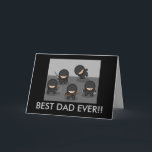 Cartão feito sob encomenda de Ninja do dia dos<br><div class="desc">Personalize como você deseja para o aniversário do pai,  dia dos pais,  todo o dia!  Parte dianteira: O "melhor pai nunca!!"  Dentro de: "Enviando lhe desejos e amor do dia dos pais durante todo o ano."  Aleta traseira: "Feito especialmente para (nome) perto (nome)."</div>