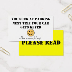 Cartão feito sob encomenda do estacionamento