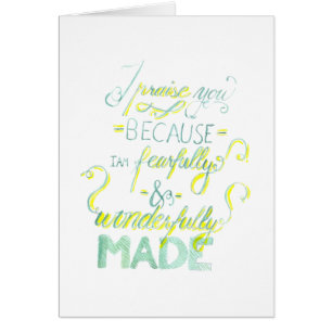 Cartão Feito temìvel e maravilhosamente