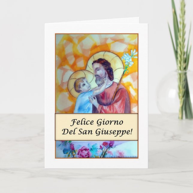 Cartão Felice Giorno del San Giuseppe (Religioso) (Frente)