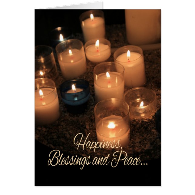 Cartão Felicidade, Bênçãos e Paz. (Frente)