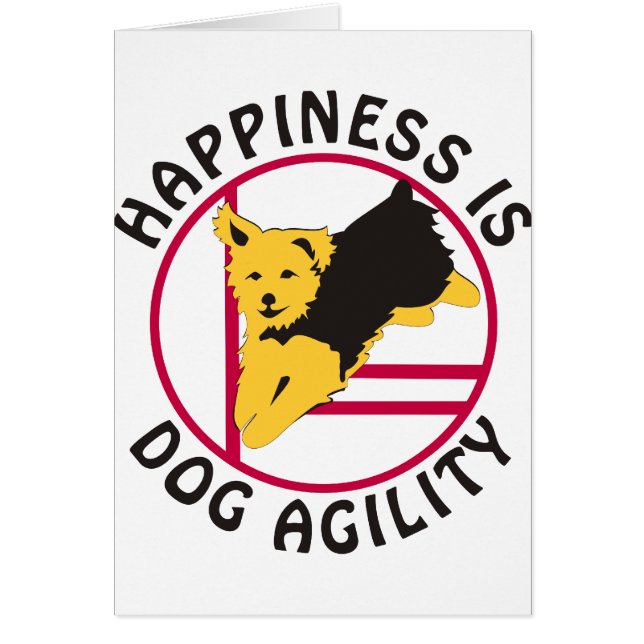 Cartão Felicidade da agilidade de Yorkie (Frente)
