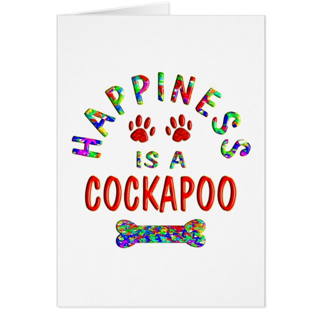 Cartão Felicidade de Cockapoo (Frente)
