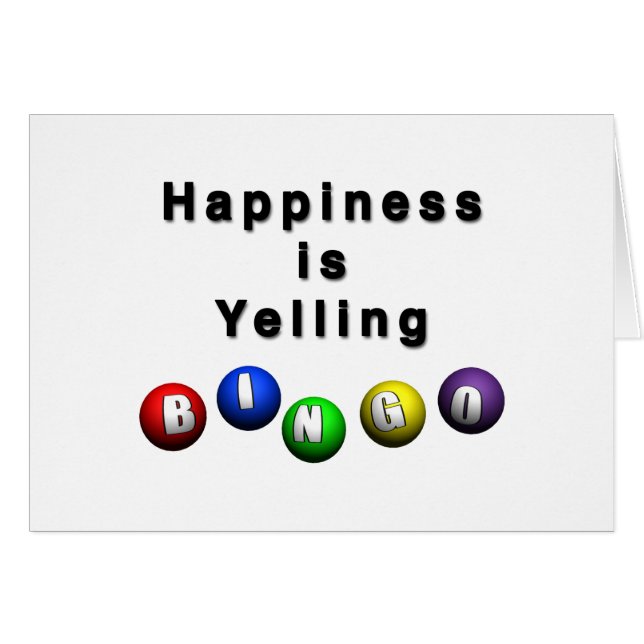 Cartão Felicidade É Gritar BINGO (Frente Horizontal)