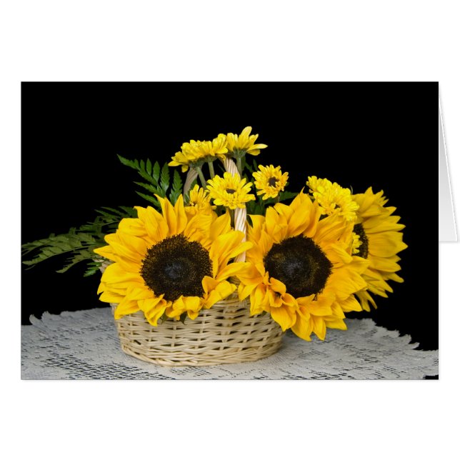 Cartão Felicidade Em Uma Cesta (Frente horizontal)