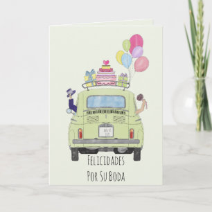 Cartão Felicidades Espanholas Fiat 500