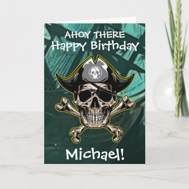 Cartão Felicidades Pirata Infantil (Frente)