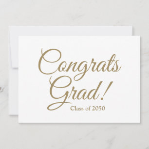 Cartão Felicita a graduação de script ouro de classe de f