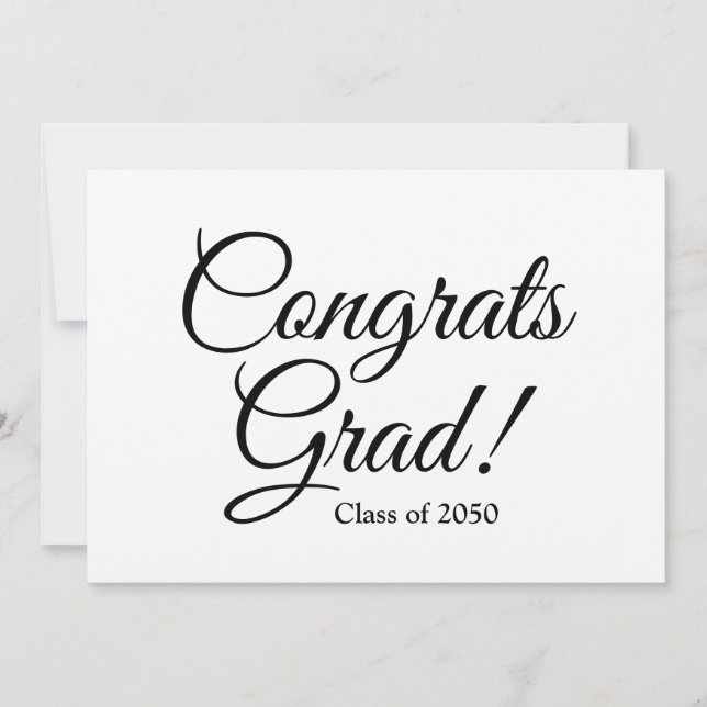 Cartão Felicita a graduação personalizada de script de an (Frente)