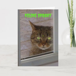 Cartão Feline Spooky Cat Halloween