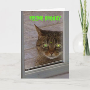 Cartão Feline Spooky Cat Halloween