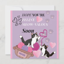 "FELINO MeOw-Valioso Flat Carta de melhorasGreetin