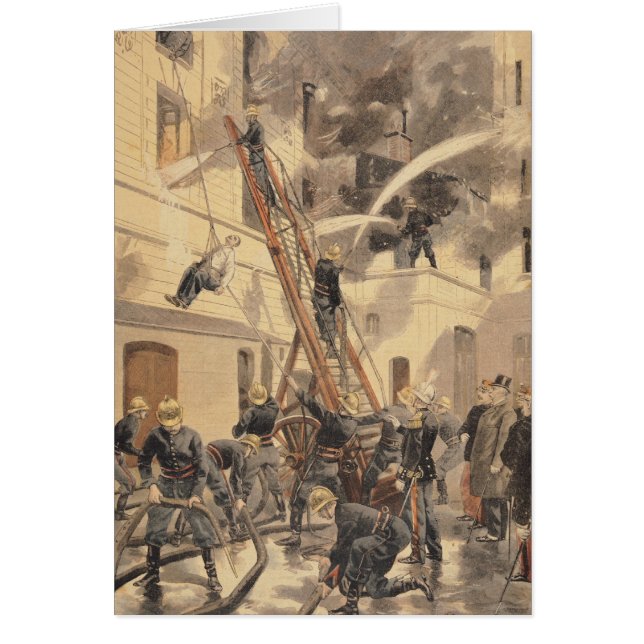Cartão Felix Faure com os bombeiros (Frente)