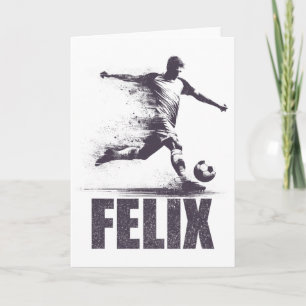 Cartão Felix Futebol Meninos Nome Personalizado Felix