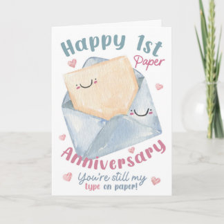 Cartão Feliz 1º Aniversário de Papel – Você Ainda É Meu T