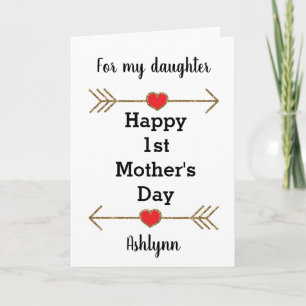 Cartão Feliz 1º Dia das Mães Filha
