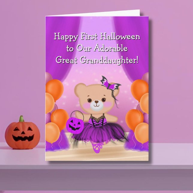 Cartão Feliz 1º Halloween Bailarina Bisneta (Criador carregado)