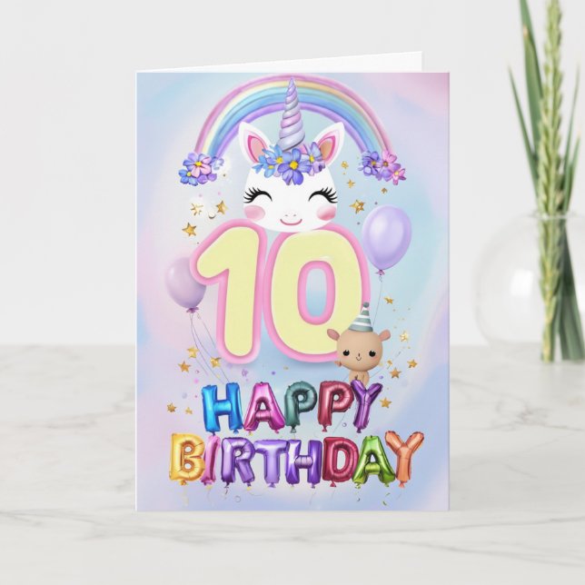 Cartão Feliz 10º aniversário (Frente)