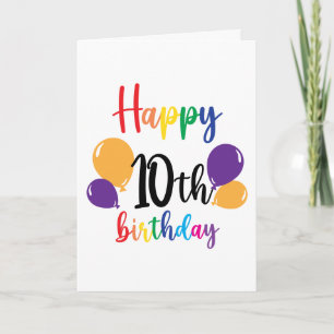 Cartão Feliz 10º aniversário