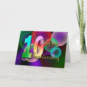 Cartão Feliz 10º Aniversário (aniversário de casamento)