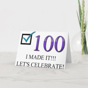 Cartão Feliz 100º aniversário