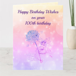 Cartão Feliz 100º Aniversário Saudação