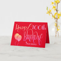 Feliz 100º Aniversário - Script Decorativo Nome Ve
