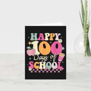 Cartão Feliz 100º Dia De Crianças De Groovy Na Escola 100