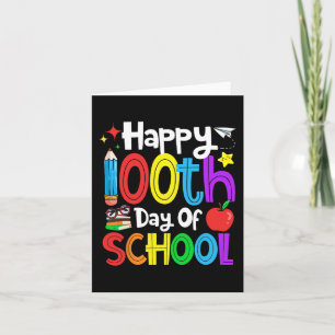 Cartão Feliz 100º Dia De Escola Alunos Crianças Professor