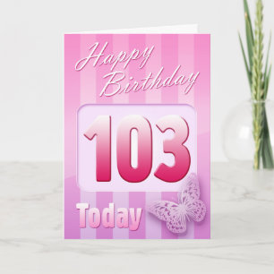 Cartão Feliz 103º aniversário Grande Excelente-tia Mãe Mã