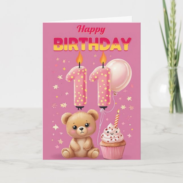 Cartão Feliz 11 Birthday (Frente)