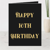 Feliz 16º aniversário Dourado Amarelo Sessenta e D