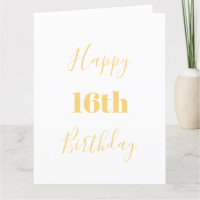 Feliz 16º aniversário Dourado Idade Personalizada 