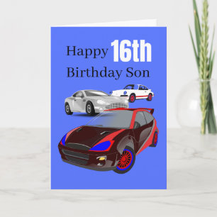 Cartão Feliz 16.º aniversário Filho
