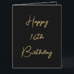 Cartão Feliz 16.º Aniversário Sessenta e Dourada Idade Pe<br><div class="desc">Projetado com modelo de texto amarelo ouro para a mensagem "Feliz Sexto Aniversário" que você pode editar para personalizar e também personalizar o fundo de cores!</div>