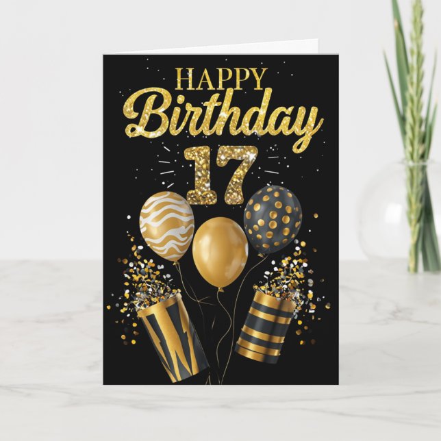 Cartão Feliz 17º aniversário (Frente)