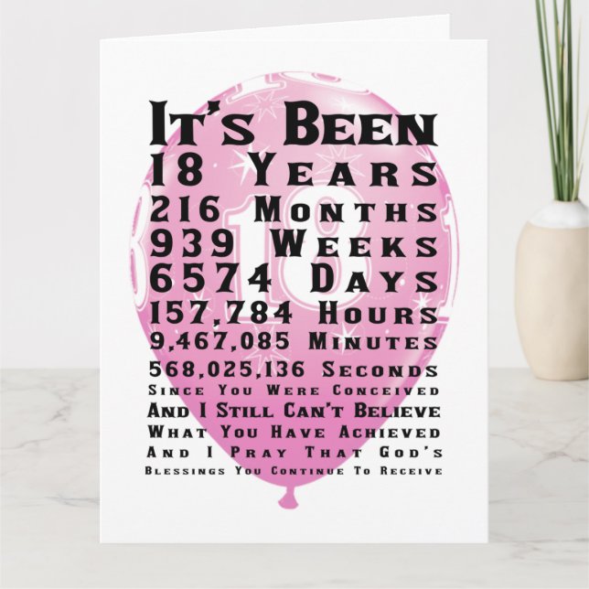 Cartão Feliz 18º aniversário (Frente)