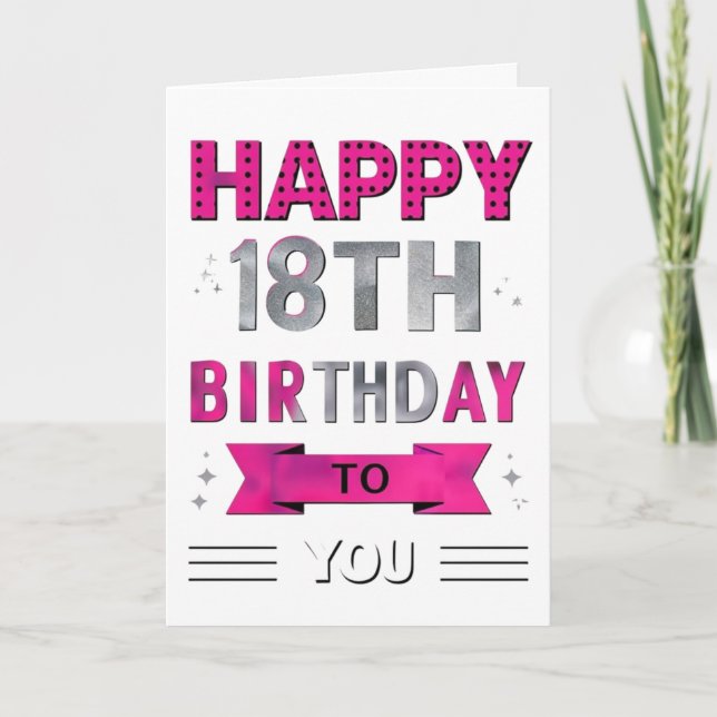 Cartão Feliz 18º aniversário (Frente)