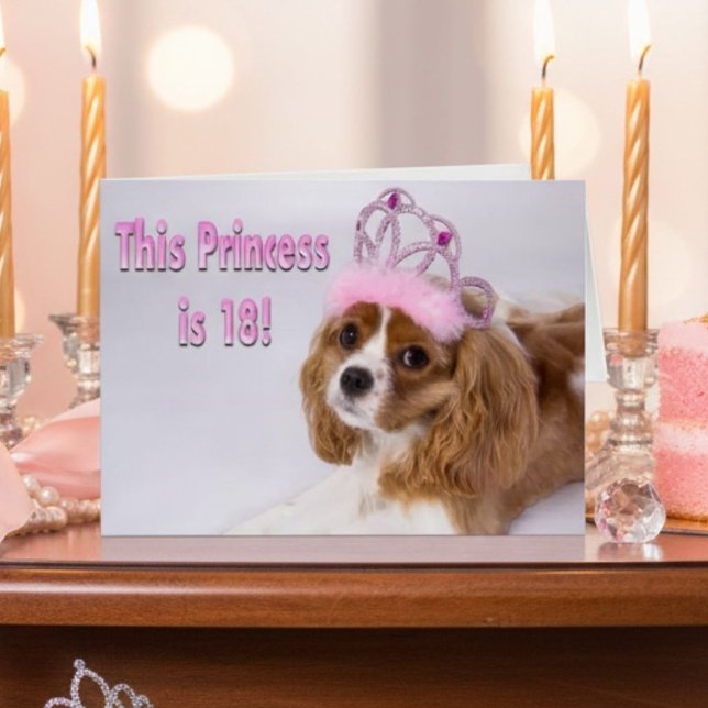 Cartão Feliz 18º aniversário Cavalier King Charles Card (Criador carregado)