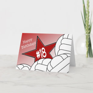Cartão Feliz 18º aniversário, Estrela de Voleibol!