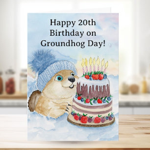 Cartão Feliz 20º aniversário do Dia da Marmota