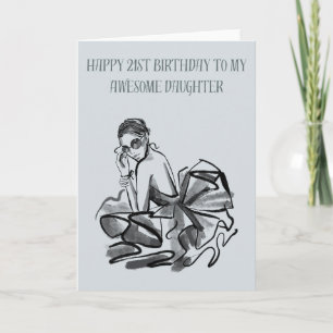 Cartão Feliz 21 de aniversário para minha filha incrível