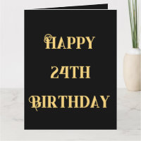 Feliz 24º aniversário Dourado Amarelo Vinte e Quat