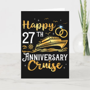 Cartão Feliz 27º Cruzeiro de Aniversário Viagem de Bodas 