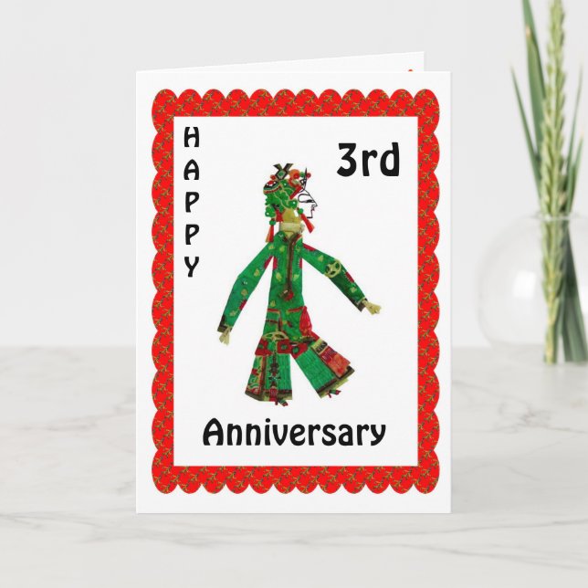 Cartão Feliz 3º Aniversário (Frente)