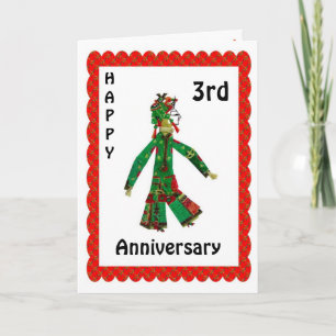 Cartão Feliz 3º Aniversário