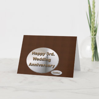 Cartão Feliz 3º. Aniversário de Casamento