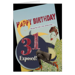 Cartão Feliz 31º Aniversário da Idade Expôs Lady Sensual