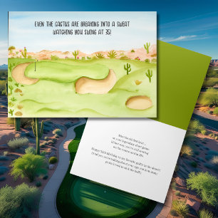 Cartão Feliz 35º Aniversário Desert Golf Course Aquarela